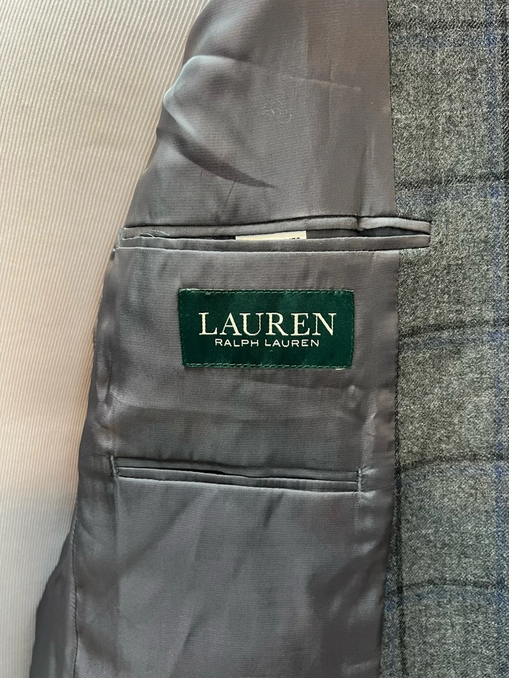 Ralph Lauren Men's 38R Gray Plaid Brown Elbow Patches Wool Blazer Jacket Coat
